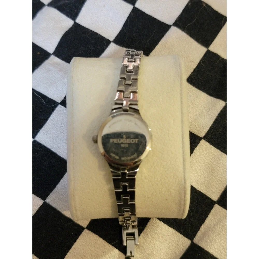 Peugeot Quartz Watch – Black Dial‎ – Silver Tone Bracelet – As-Is